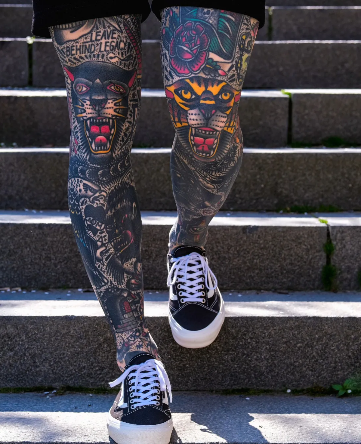 tattoo am bein für männer leg sleeve tattoos tiger am knie