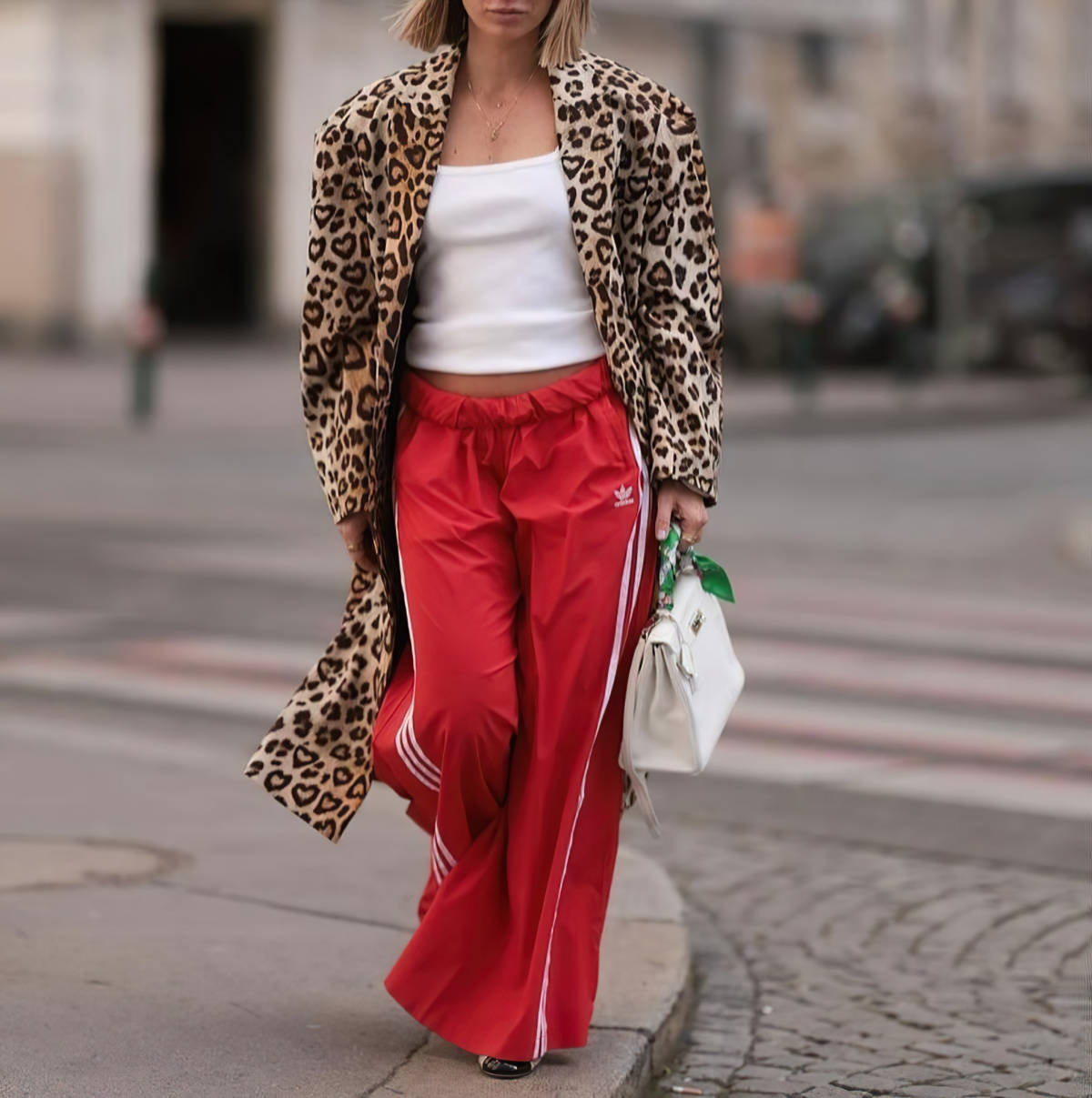 trackpants mit leopardenmuster
