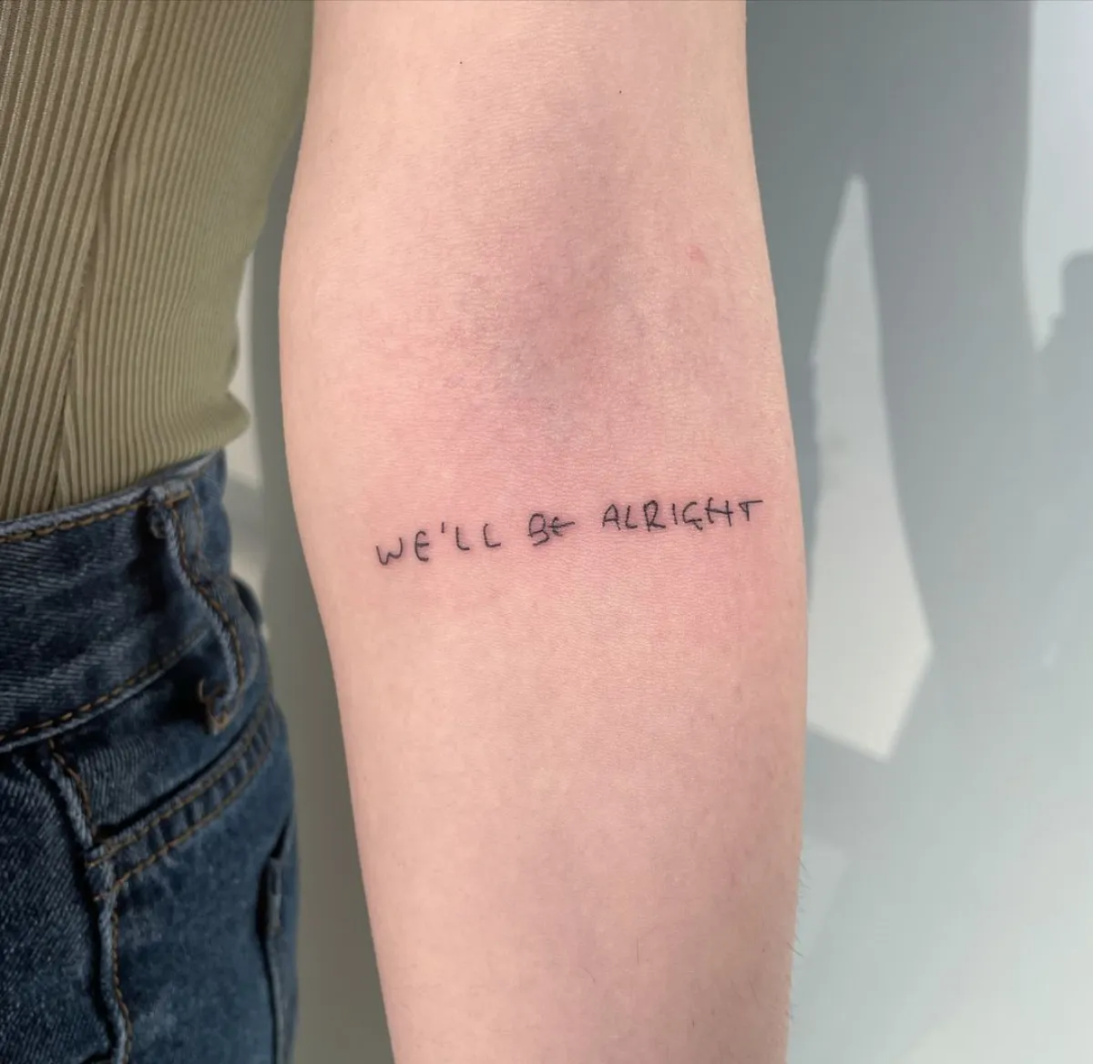 we will be alright tattoo am arm frauen