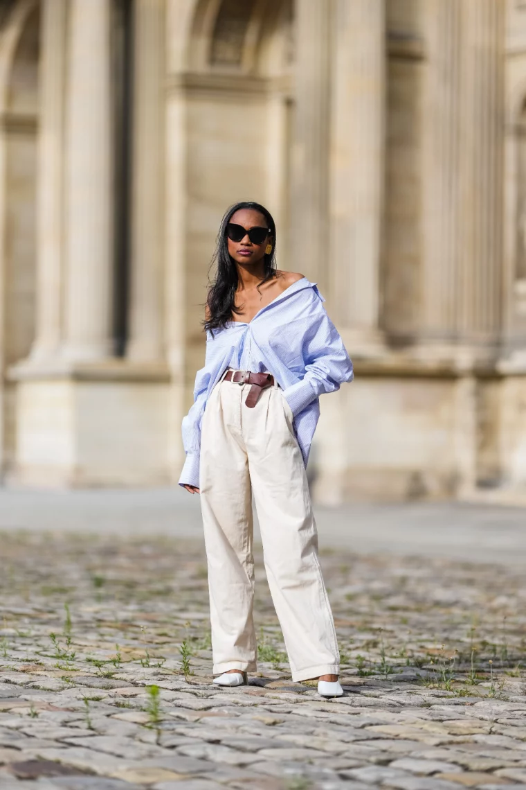 athleisure outfit mit palazzo hose