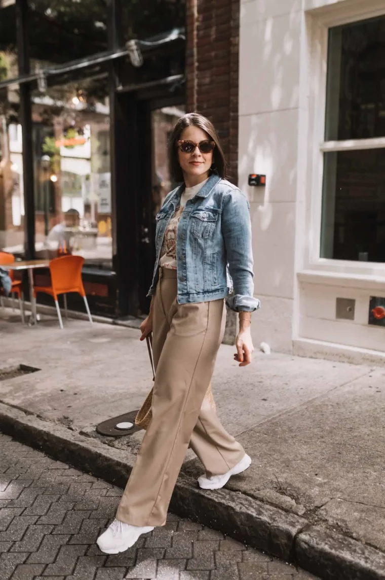 palazzo hose und jeansjacke