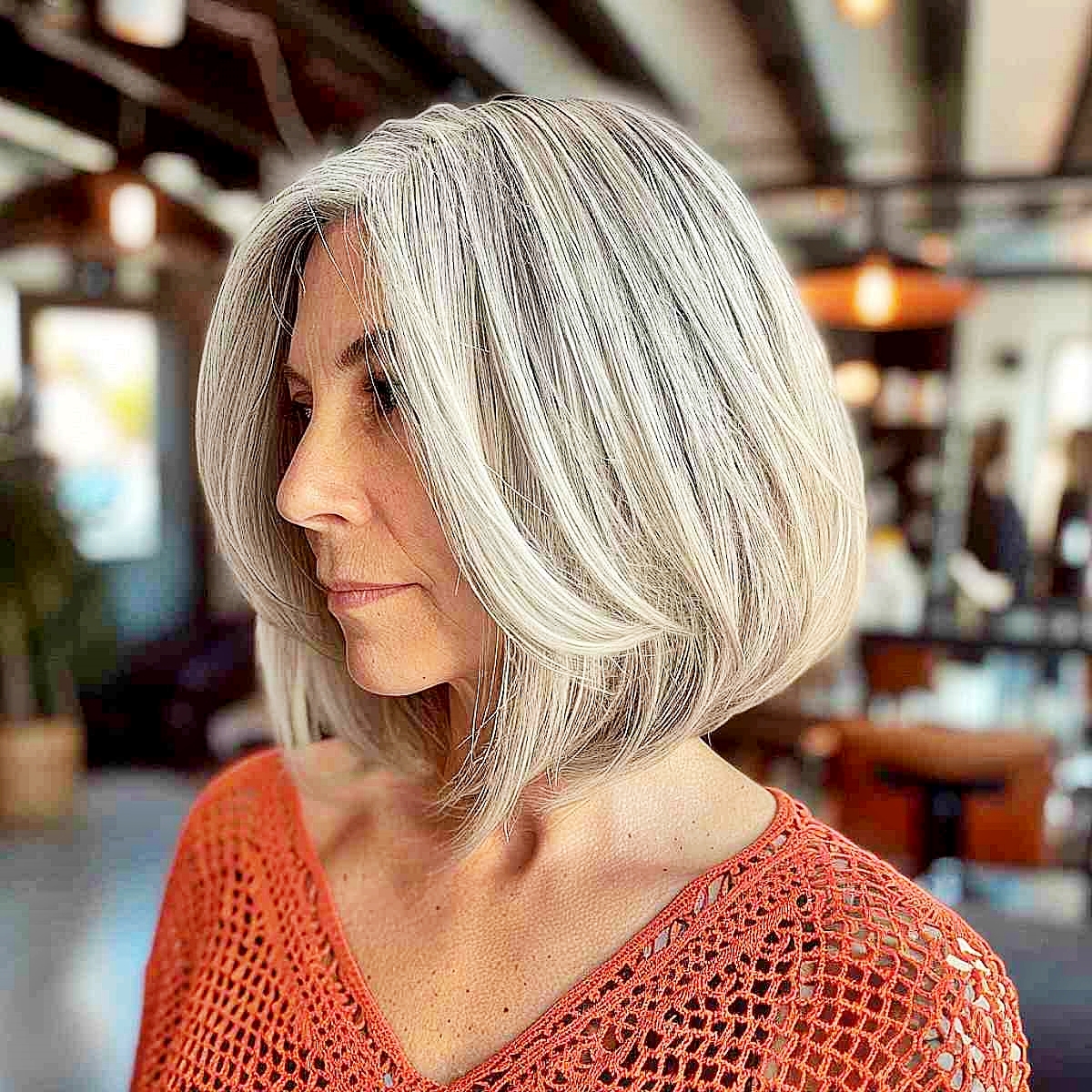 frisuren fuer duennes haar long bob graue haare bobfrisuren fuer reife frauen