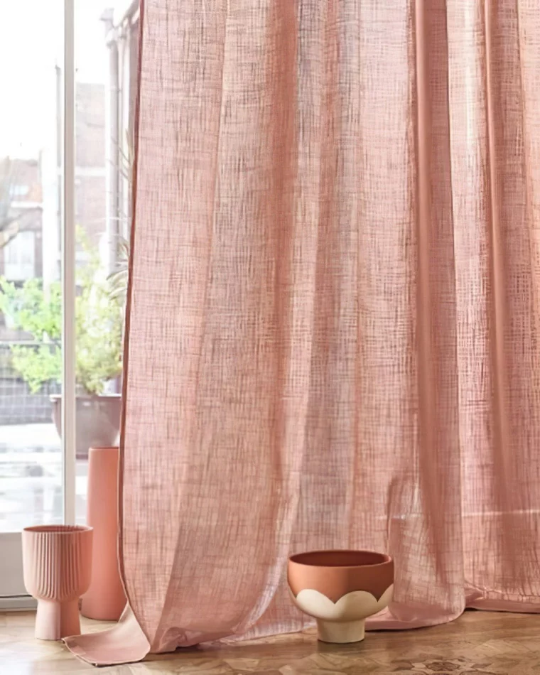 leinen gardinen in orange leinengardinen fenster deko greencorner q
