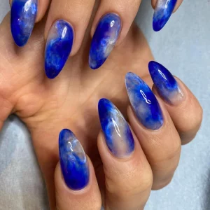 marmor naegel blau nailsbyfrikiki
