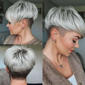 pixie cut mit langem deckhaar haare an seiten und hinterkopf kurz