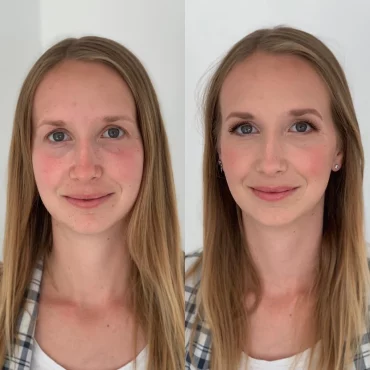 vor und nach natürlichem schminken