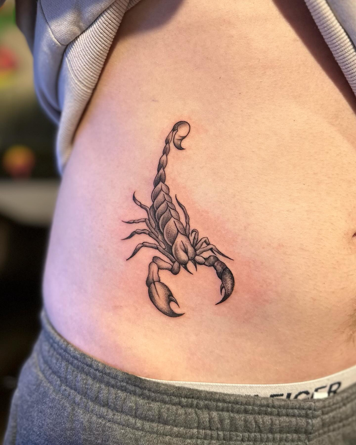 skorpion tattoo auf dem bauch