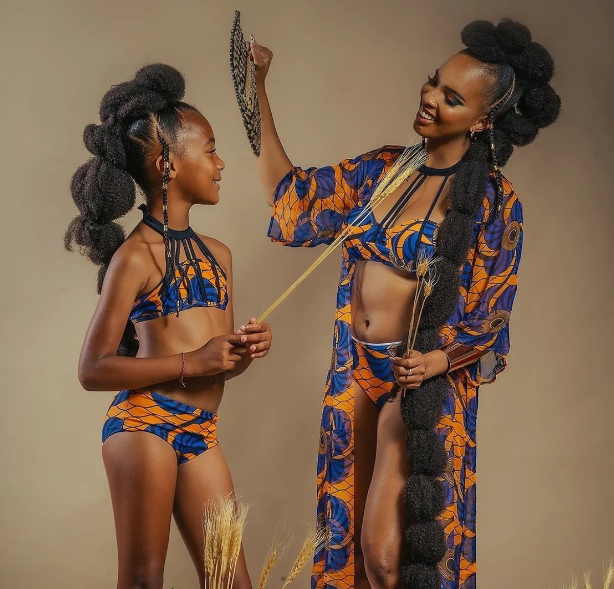 afrikanische mode sommer 2024 bikini für mutter und tochter