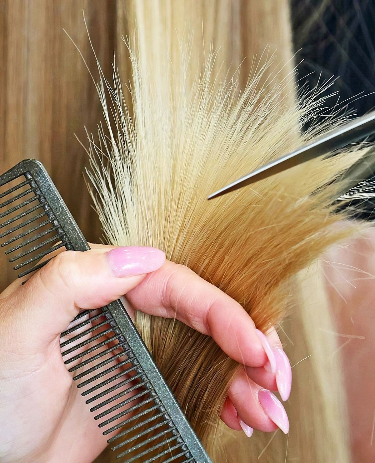 spitzen schneiden lange haare heisse schere methode zum schneiden pureology