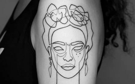 titel fine line tattoos frida kahlo