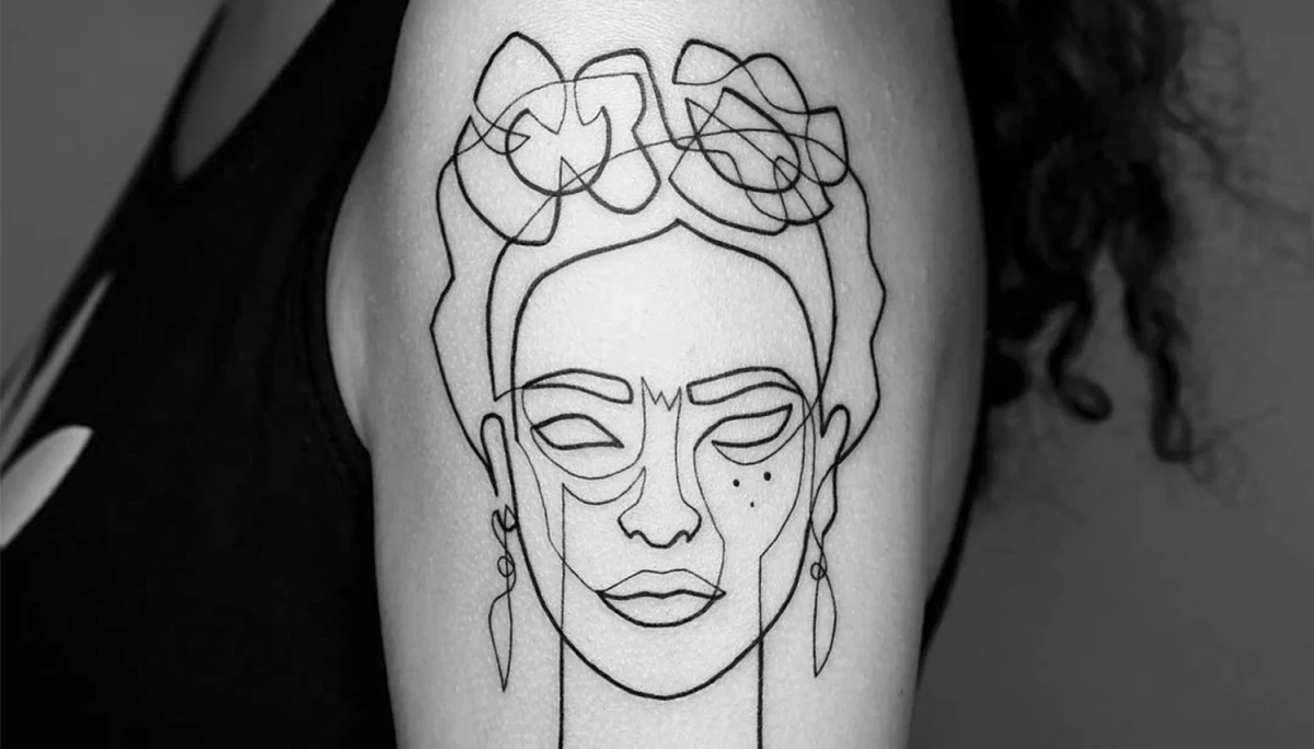 titel fine line tattoos frida kahlo
