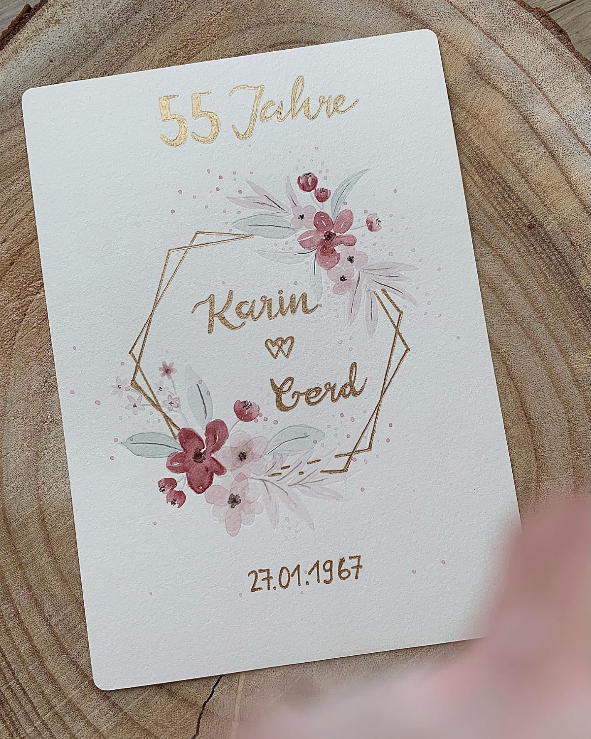 hochzeitskarte zum 55. hochzeitstag