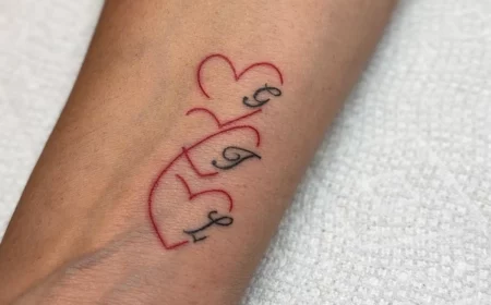 kinder initialen tattoo mit herz