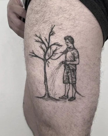 von der natur inspiriertes vater tochter tattoo