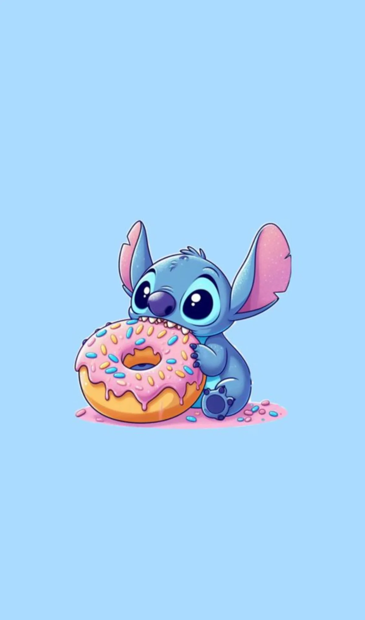 disney hintergrundbild handy stitch hält donut