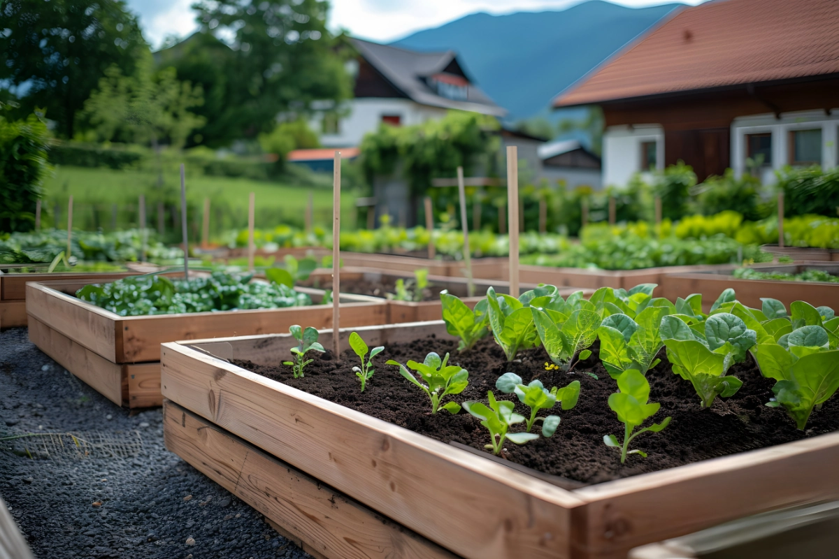 gartenbeete aus natuelrichen materialien holz