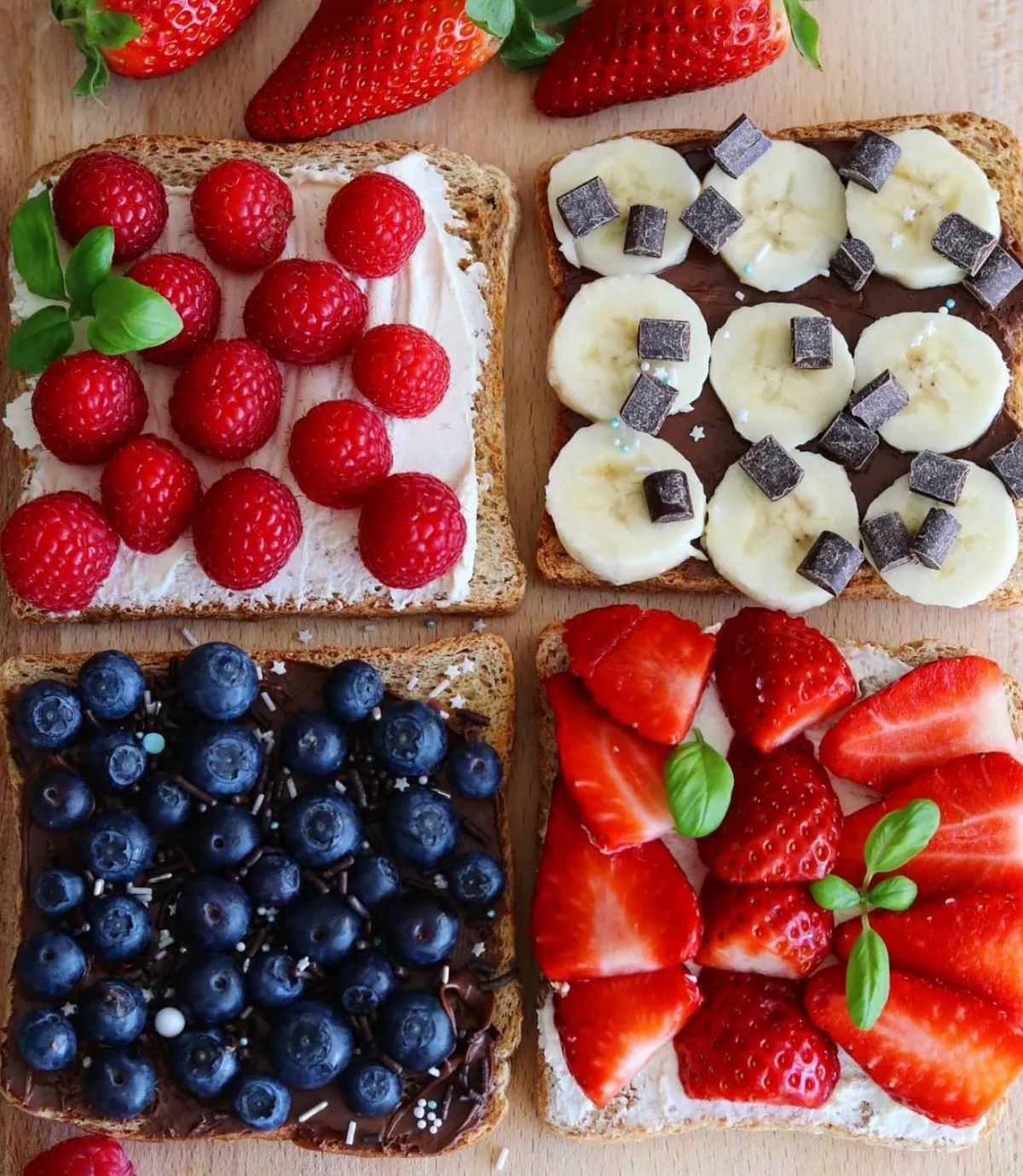 kindergeburtstag snacks toast mit frischobst