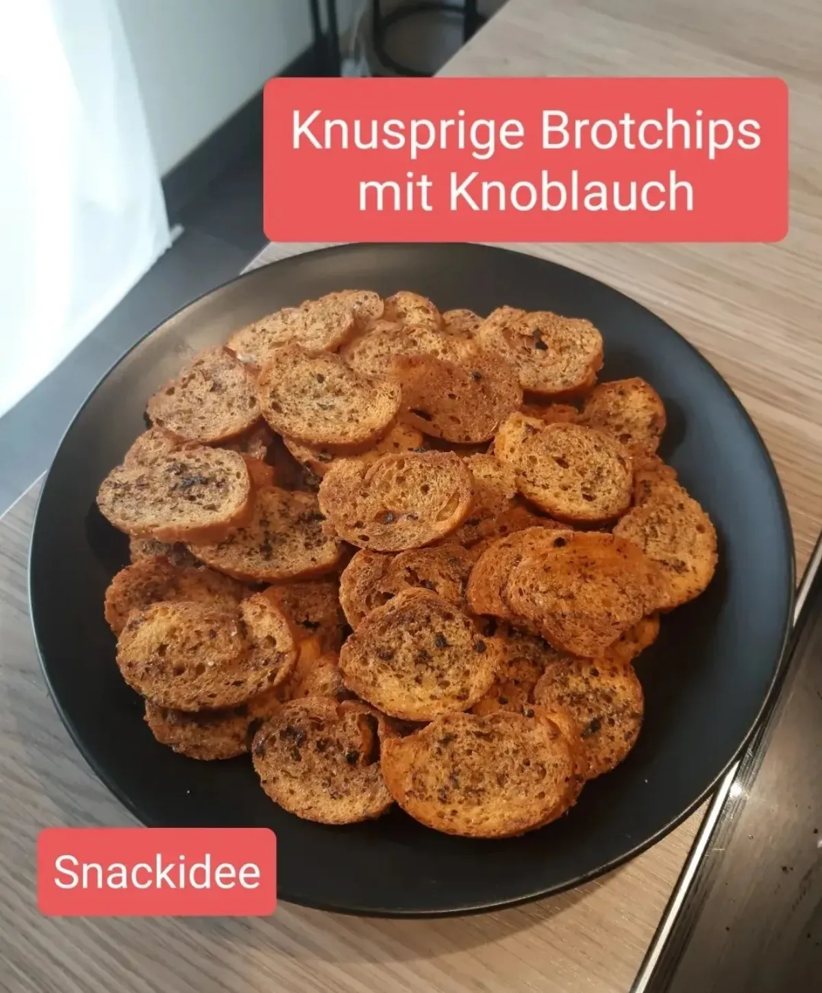 knusprige brotchips mit knoblauch selber machen