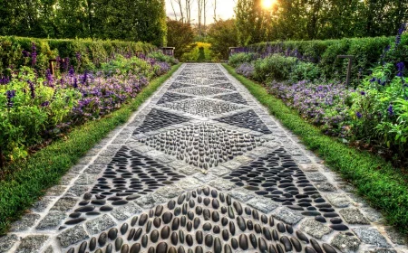 schoene gartenweg ideen mit trittsteinen