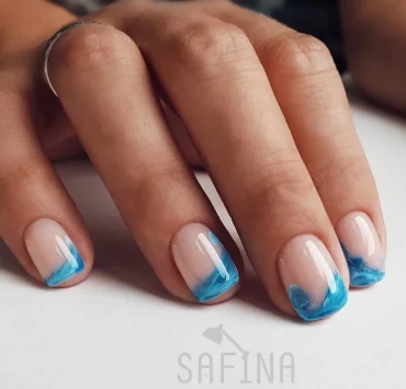 uralub nageldesign sommer meerwellen blau