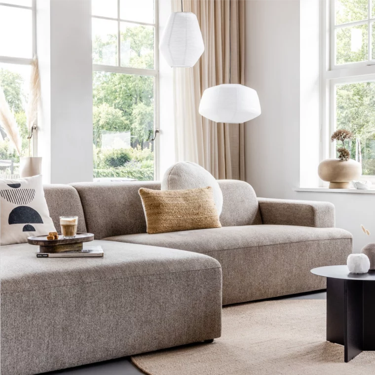couch und zubehör in taupe