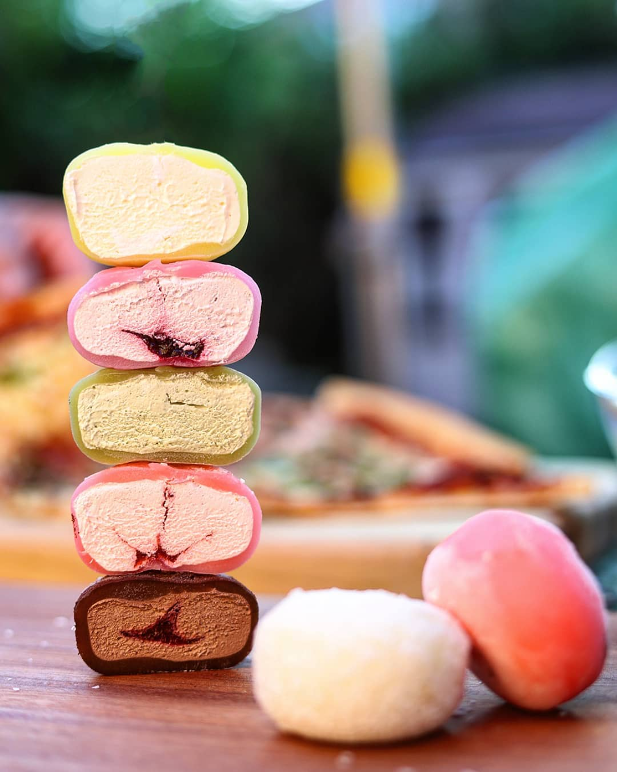 mochi eis mit verschiedenen geschmacksrichtungen