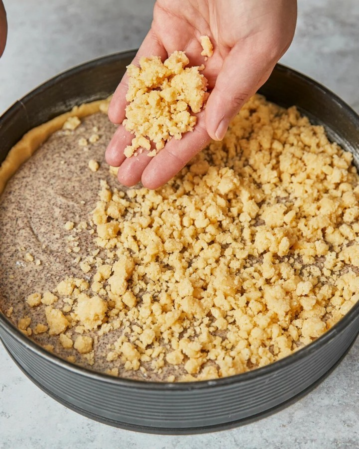 Österreichischer mohnkuchen mit streuseln