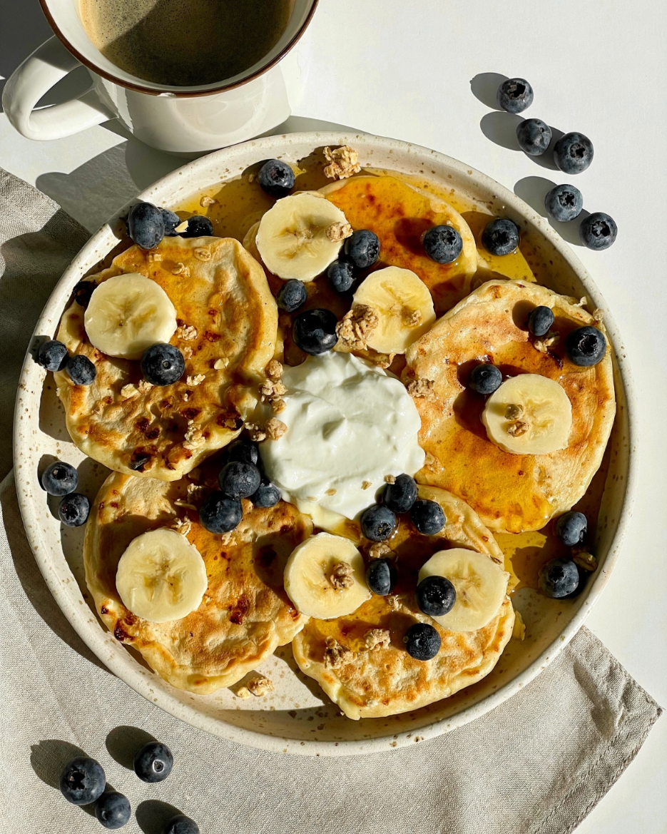 pumpkin pancakes mit blaubeeren