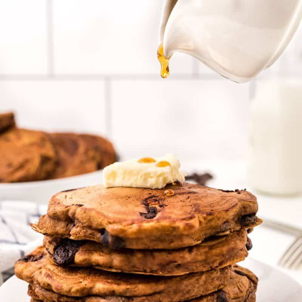 pumpkin pancakes mit schokolade und banane