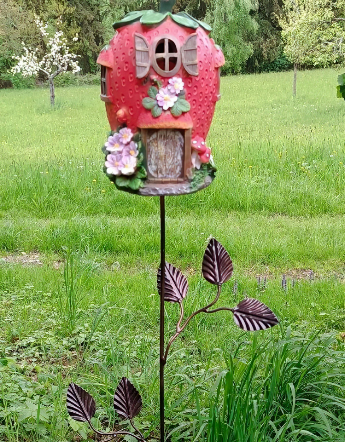 feenhaus gartenstecker aus keramik und metall