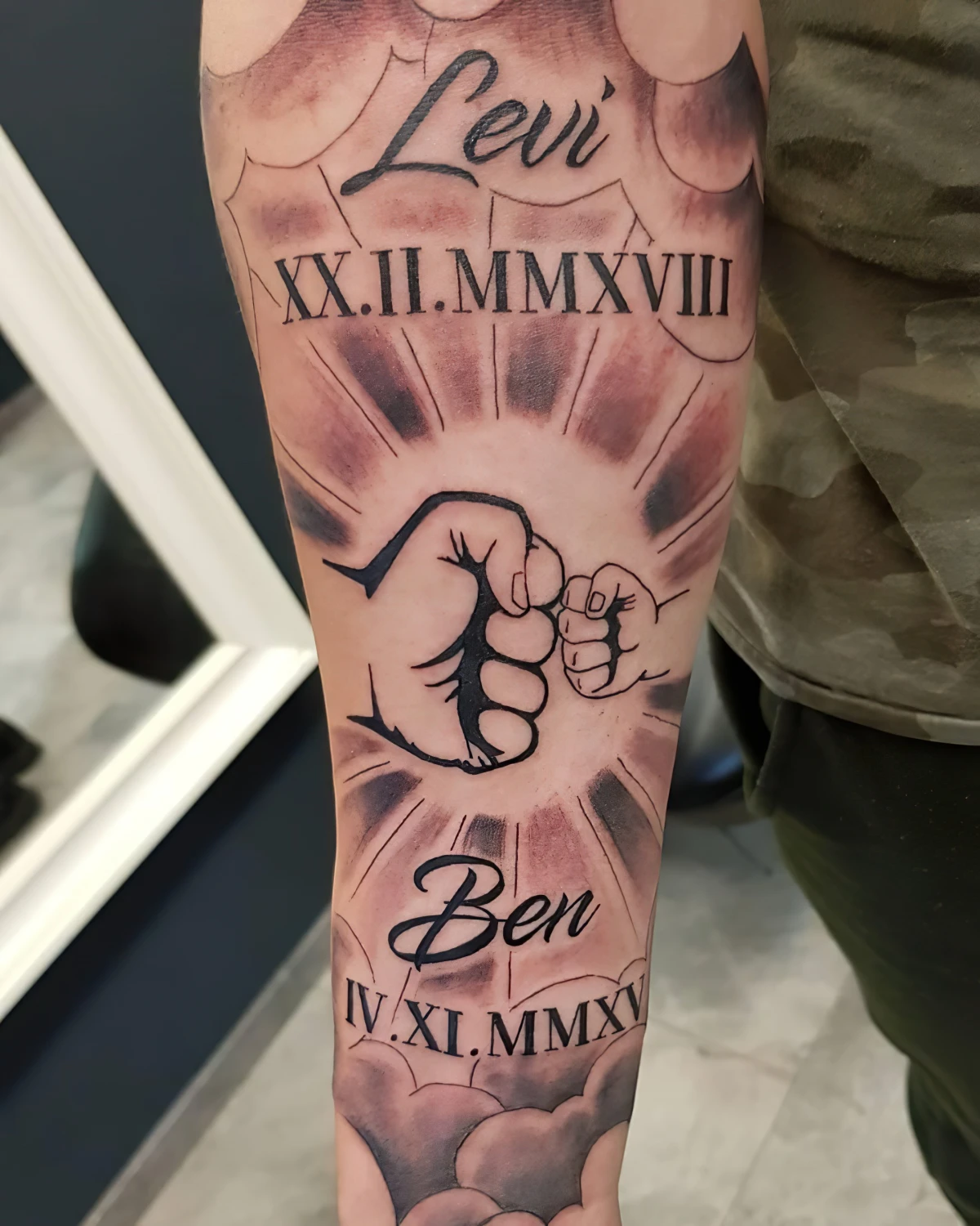 geburtstattoo schrift und zahlen body tune tattoo