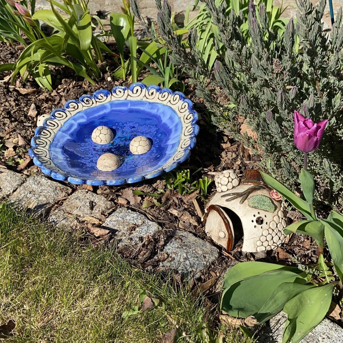 kleine garten wasserschale keramik laulita