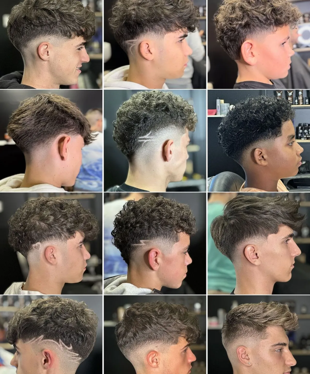 mid fade cut für lockige und wellige haaren