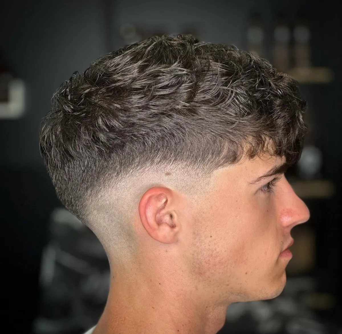 mid fade textured look längere haare männer