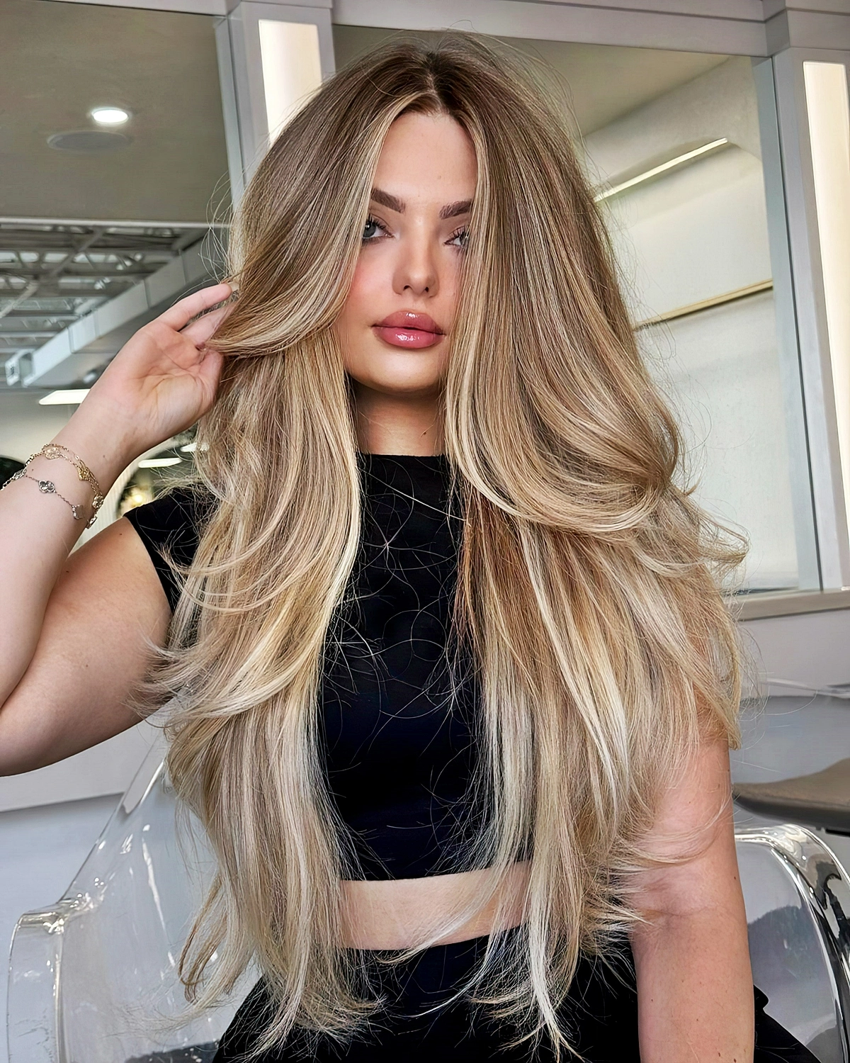 strassenkoeterblond ultra lange haare balayage ombre trendige haarfarbe dvcolour