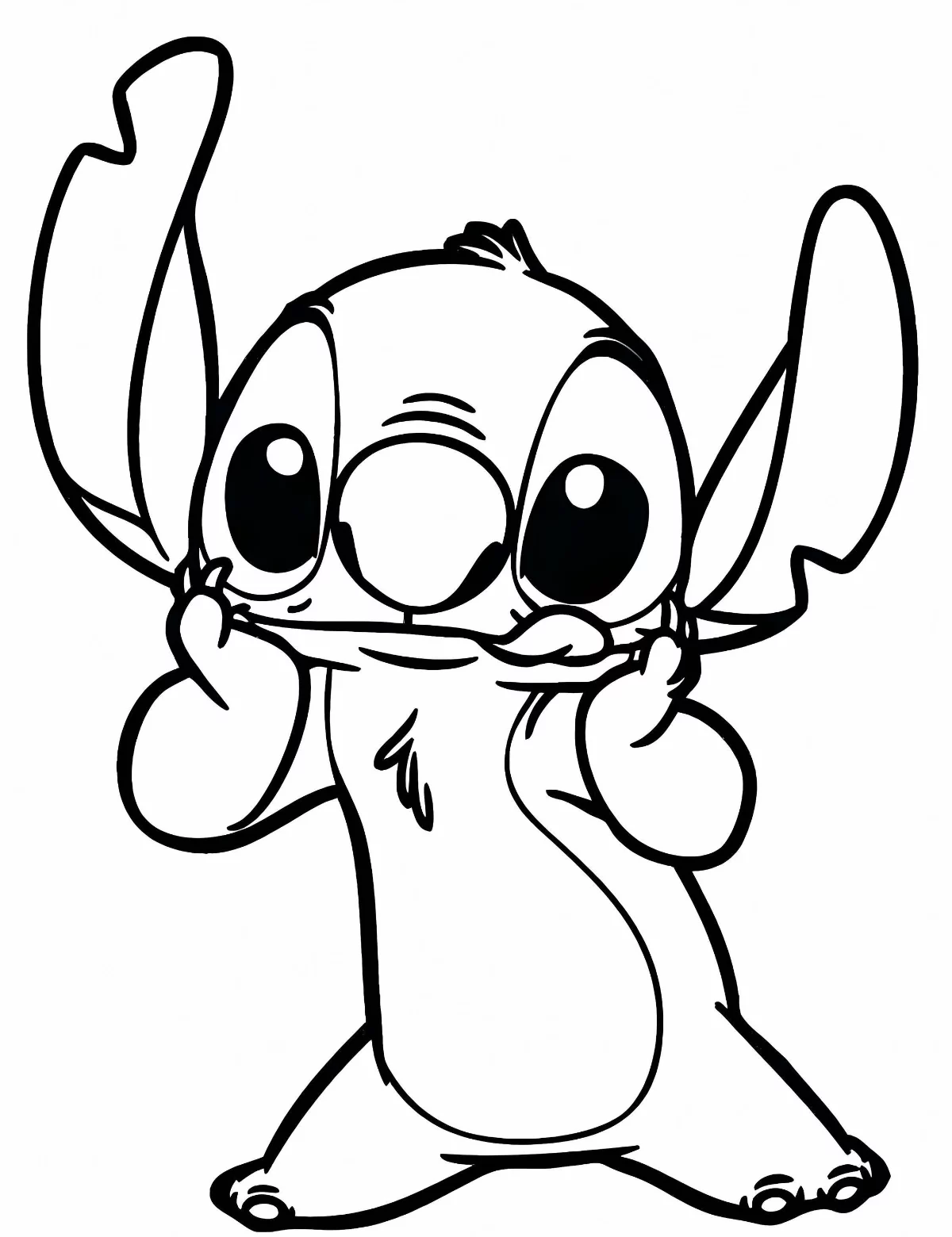 stich in lustiger pose