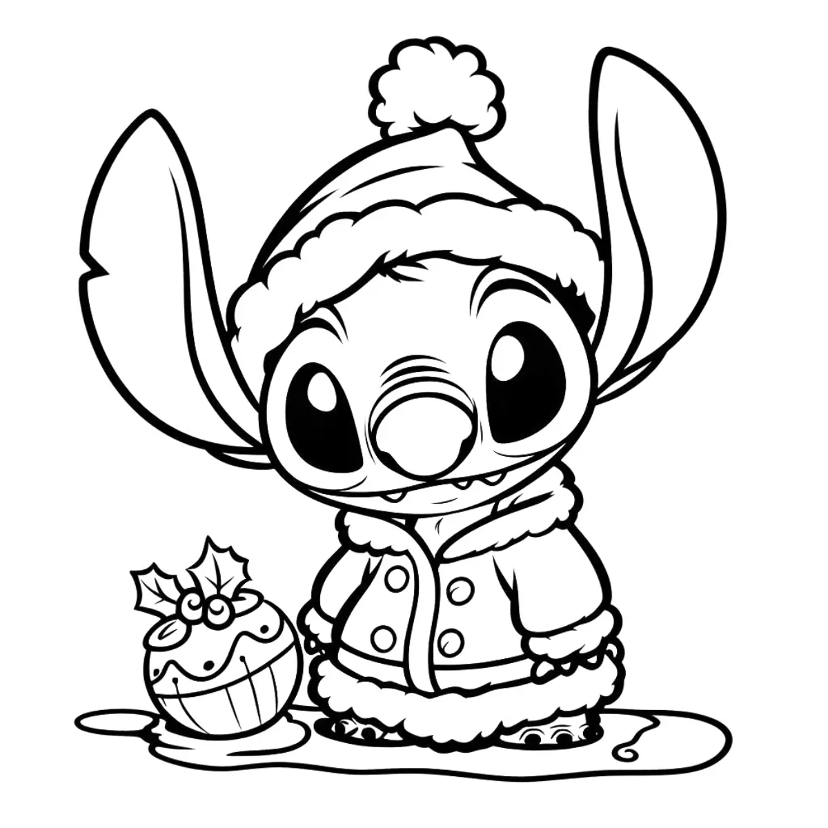 stitch mit weihnachtsdekoration