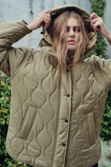 water repellent quilted jacket zara