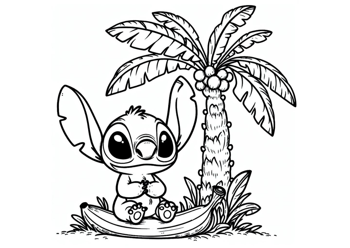 ausmalbilder fur kinder von stitch hawaian