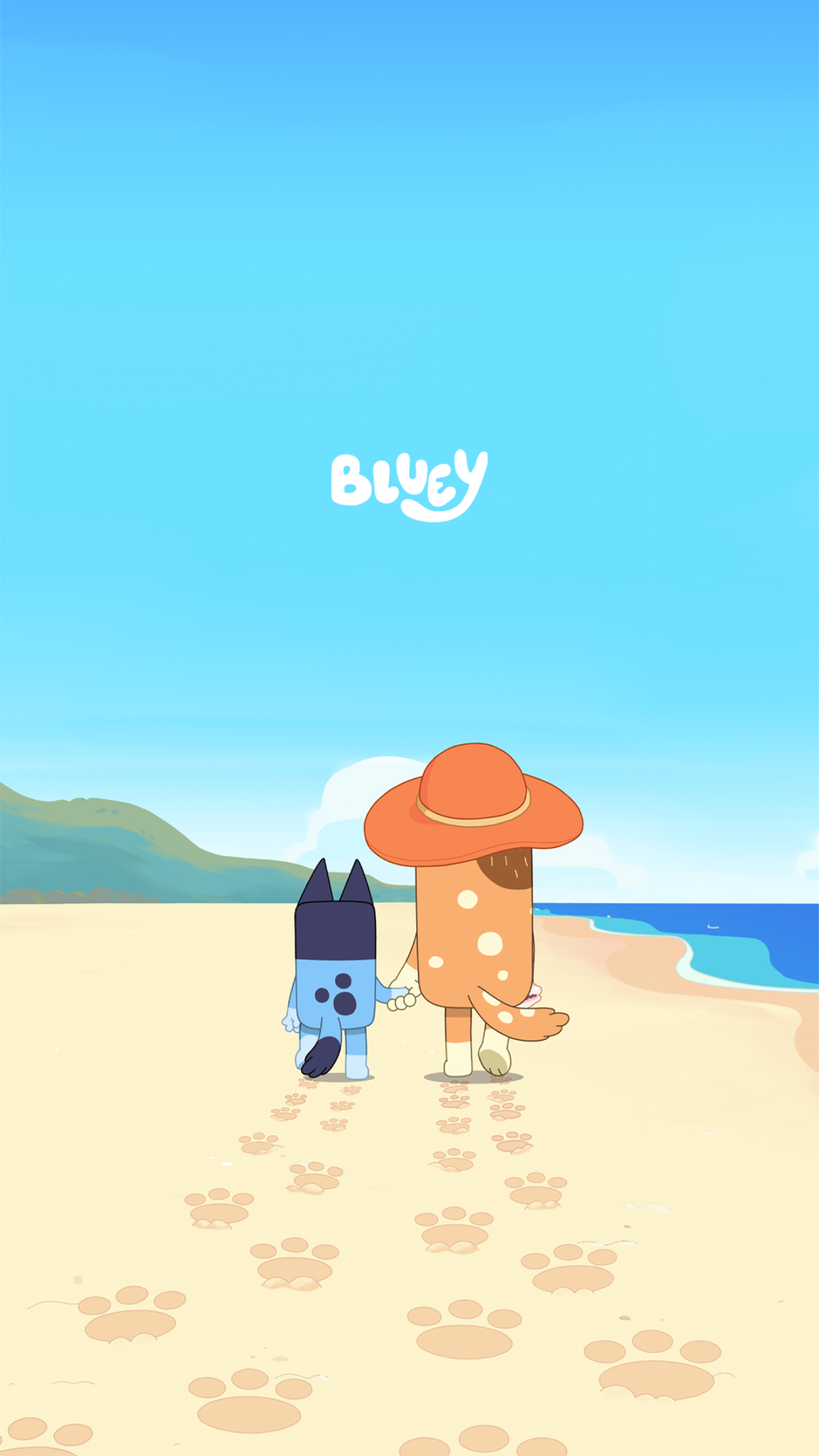 bluey am strand hintergrundbild