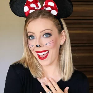 einfaches frauen make up gaschinf minnie maus ohren mit schleife