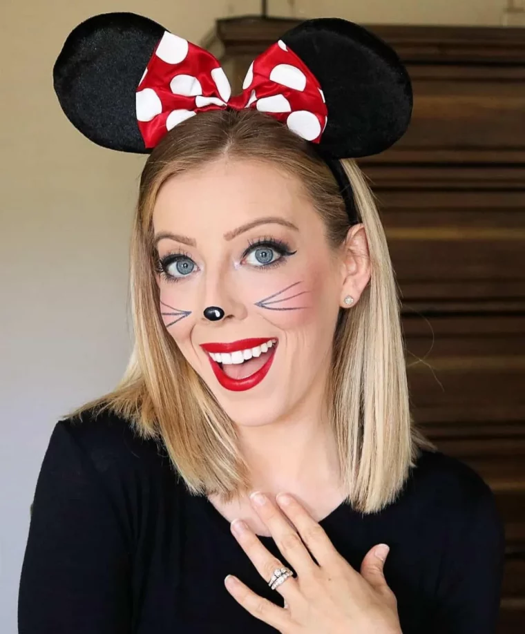 einfaches frauen make up gaschinf minnie maus ohren mit schleife