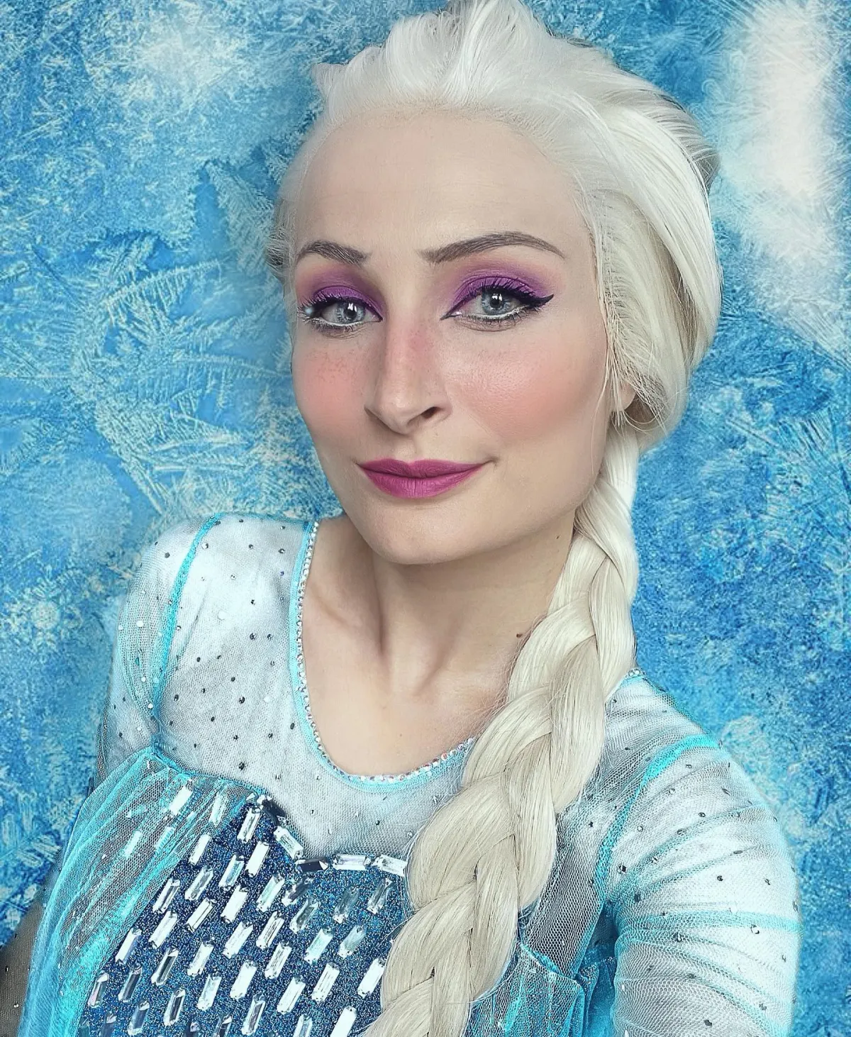 elsa make up und seitlicher zopf für halloween 2024