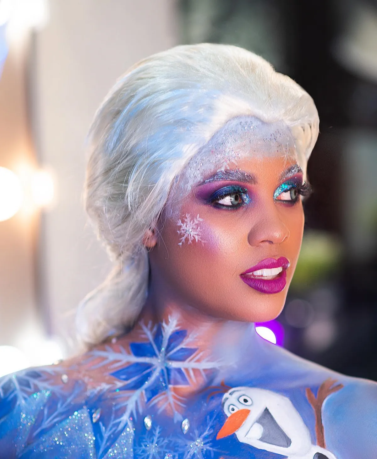 elsa schminken halloween 2024 frauen make up ideen