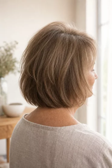 Feines Haar mit dezenten Stufen und Volumen am Ansatz