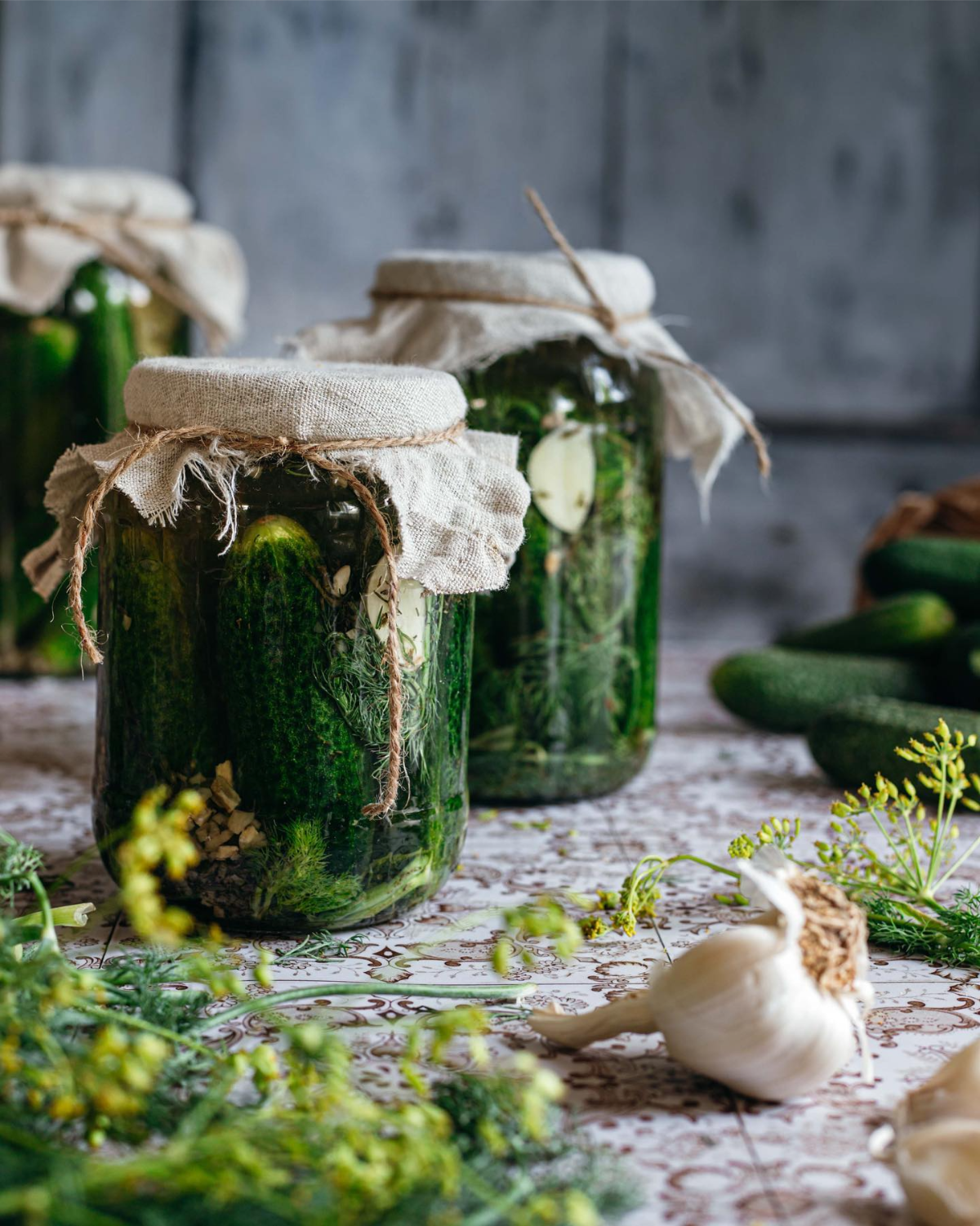 fermentierte gurken mit knoblauch