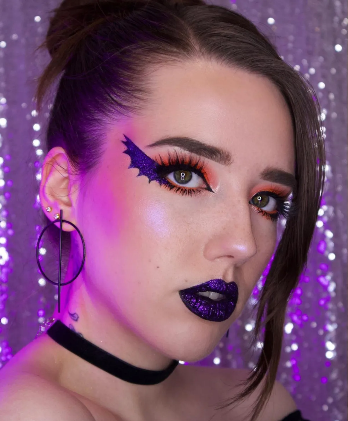 fledermaus augen make up frauen halloween fasching