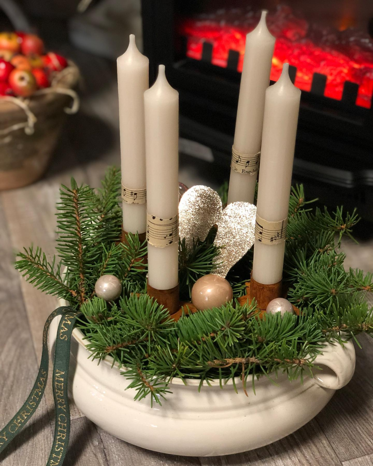 adventskranz in schale