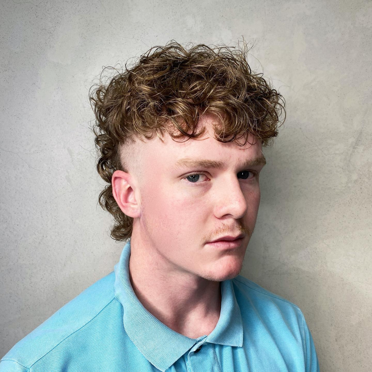 curly hair mullet teenager