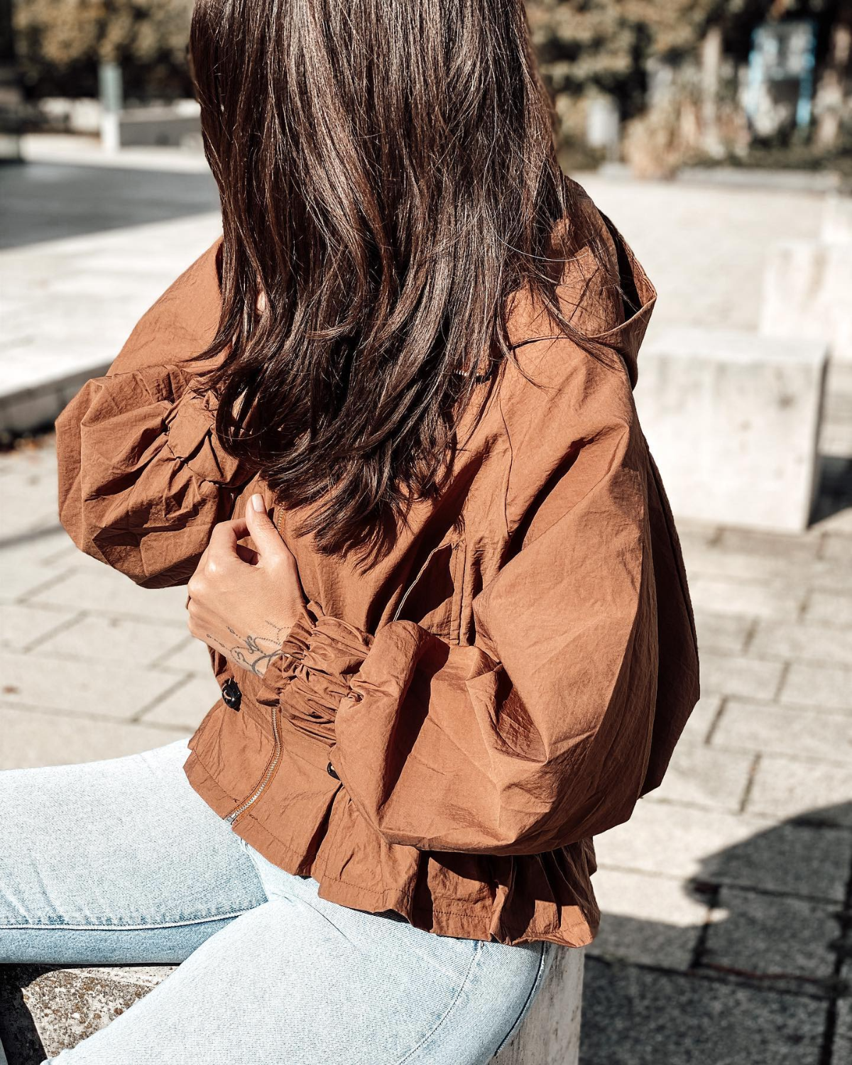 jacke in cognac farbe